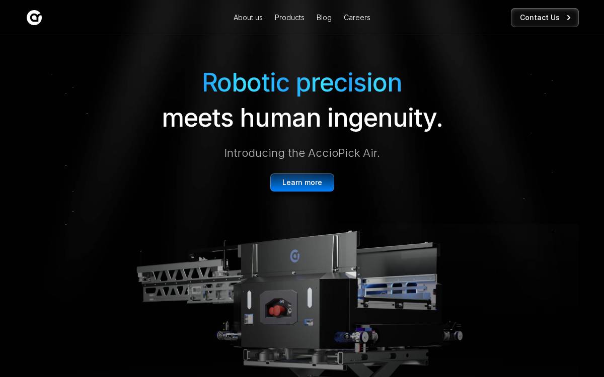 Acciorobotics website preview