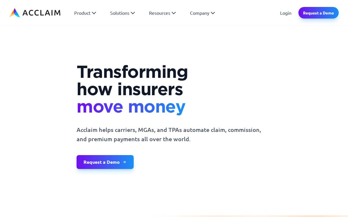 Acclaim website preview