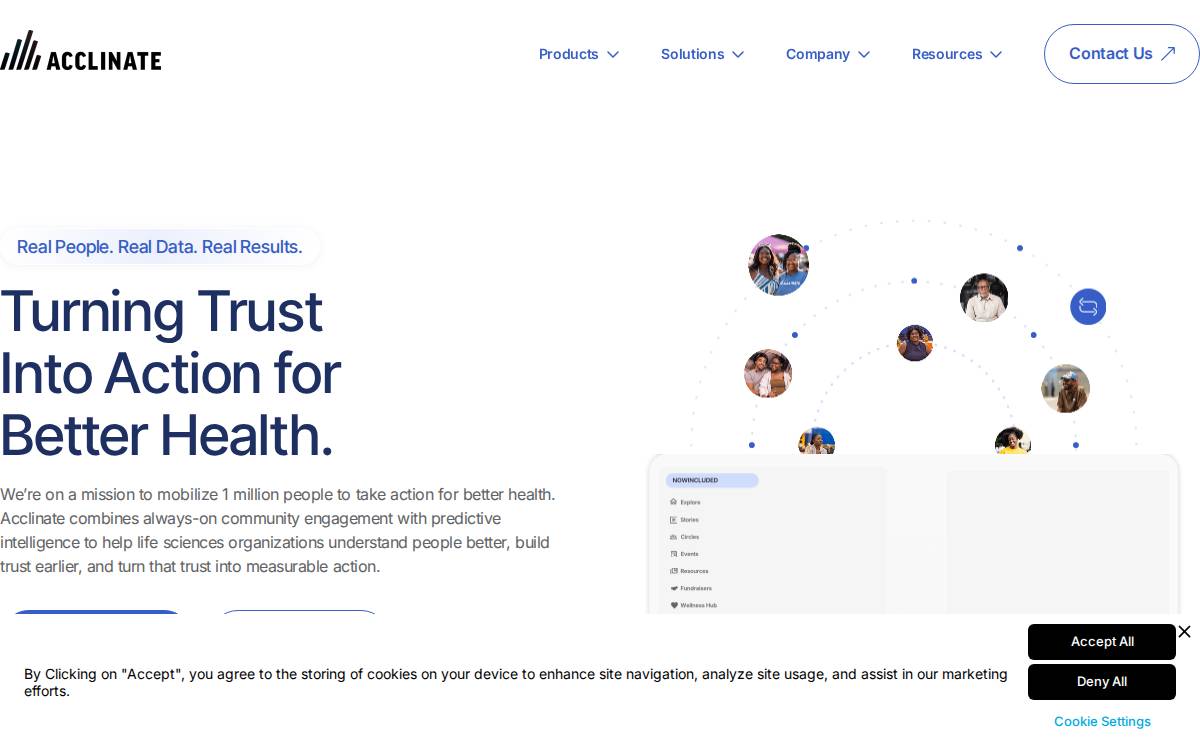 Acclinate website preview