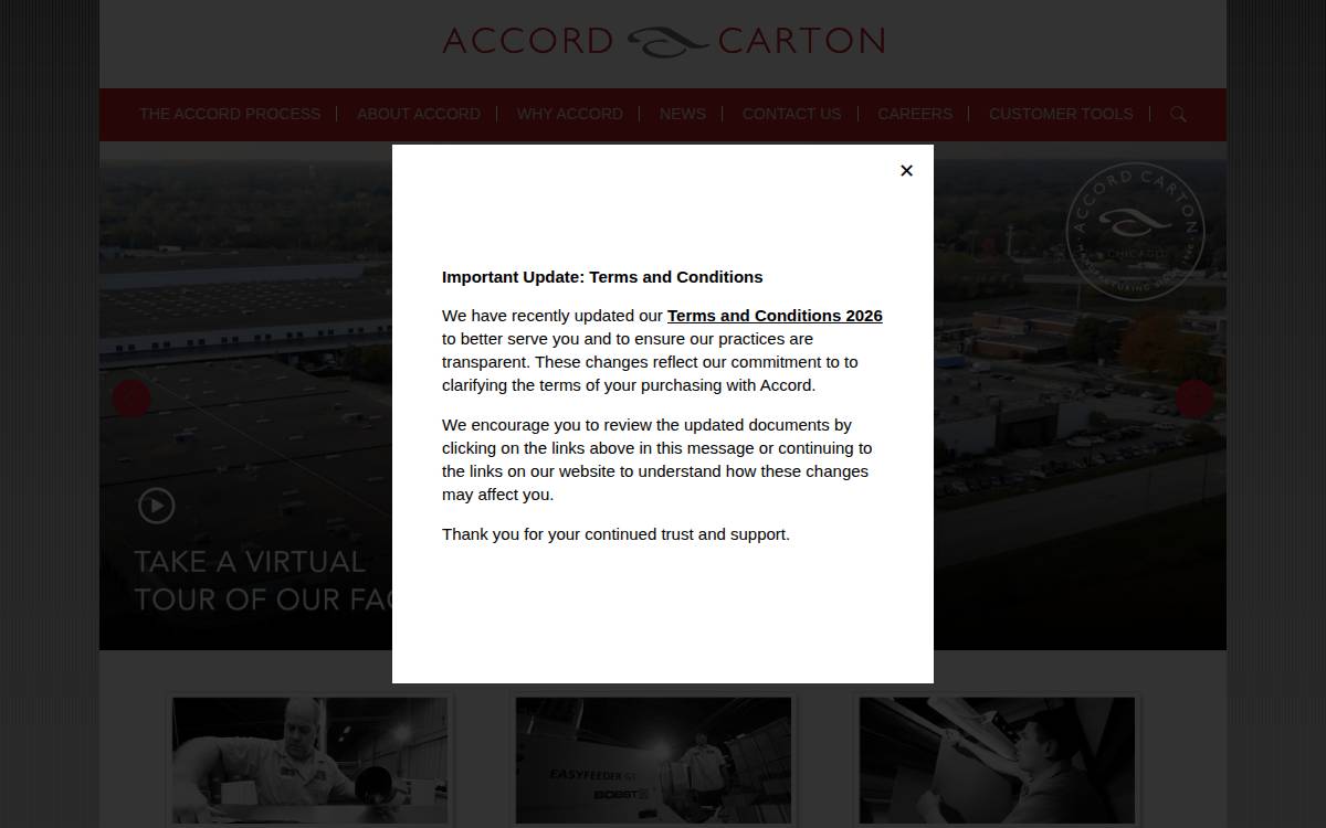 Accordcarton website preview