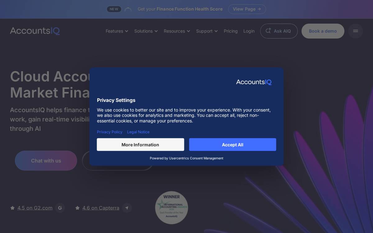 AccountsIQ website preview
