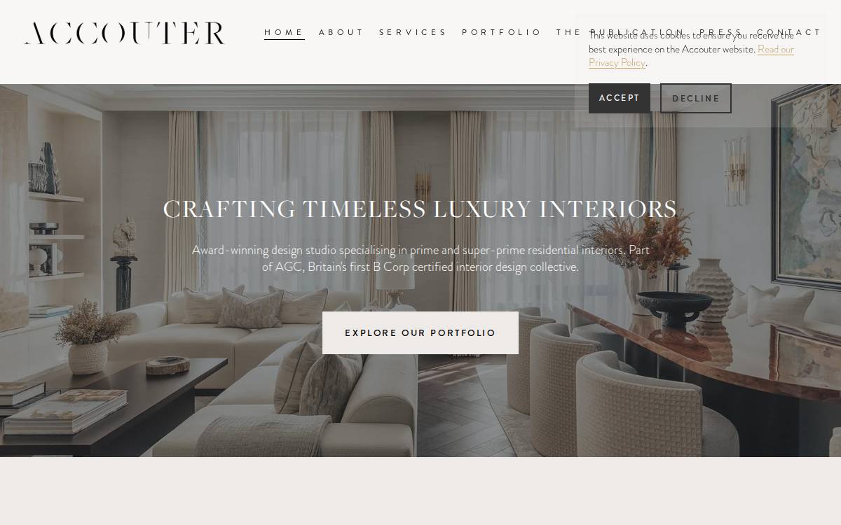 Accouter website preview