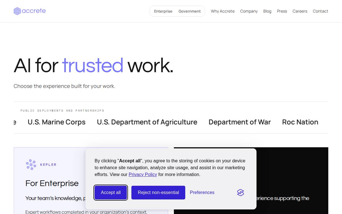 Accrete website preview