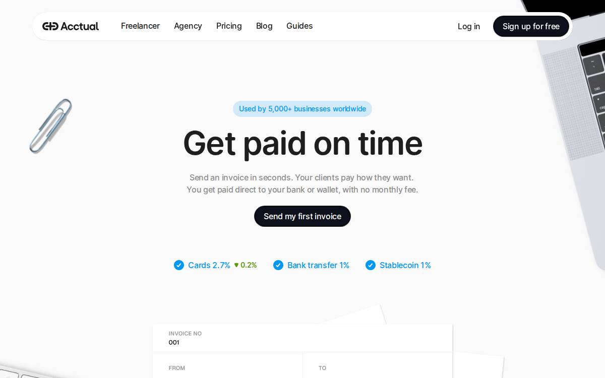 Acctual website preview