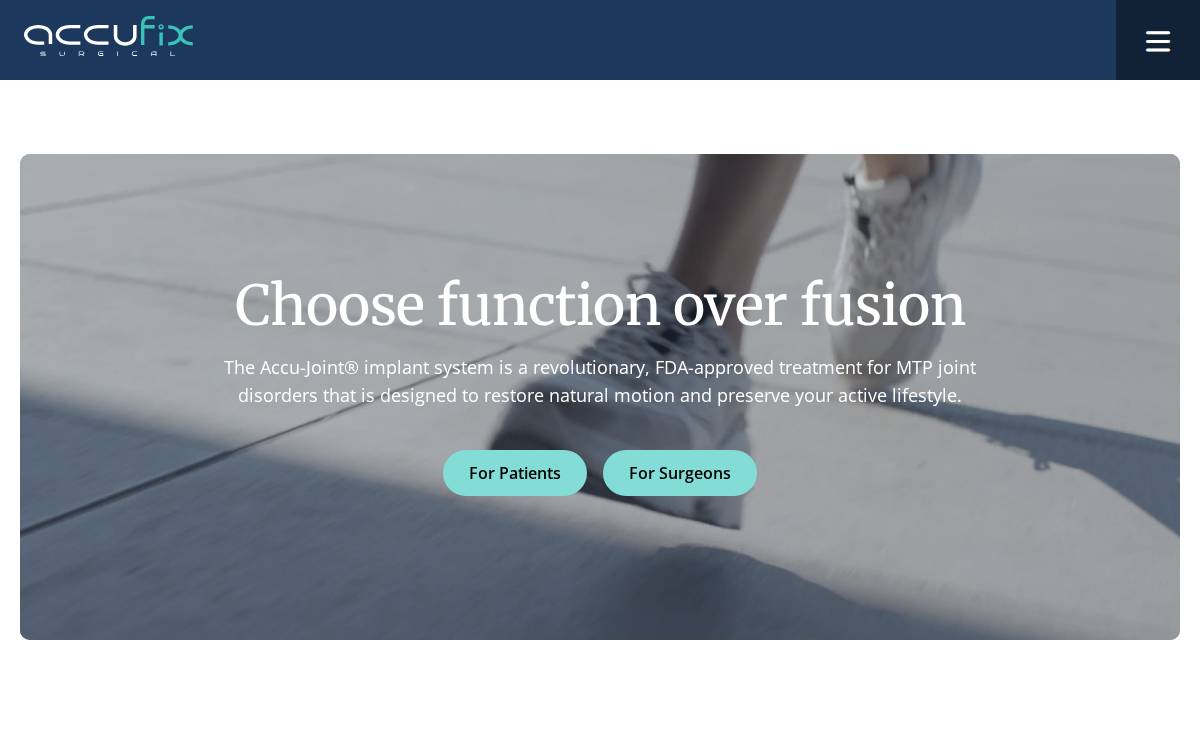 Accufixsurgical website preview