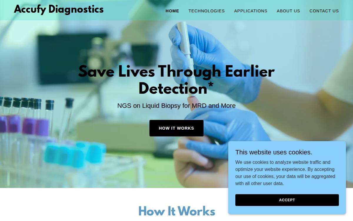 Accufy Diagnostics website preview