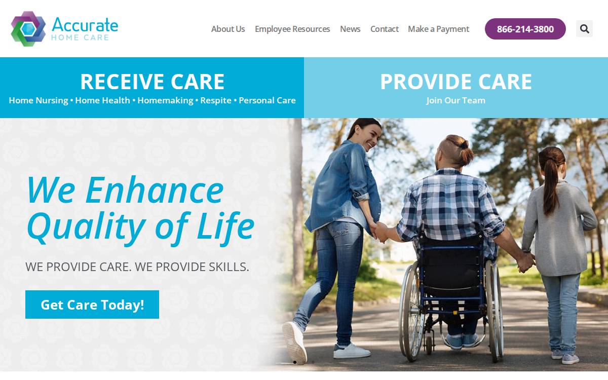 Accuratehomecare website preview