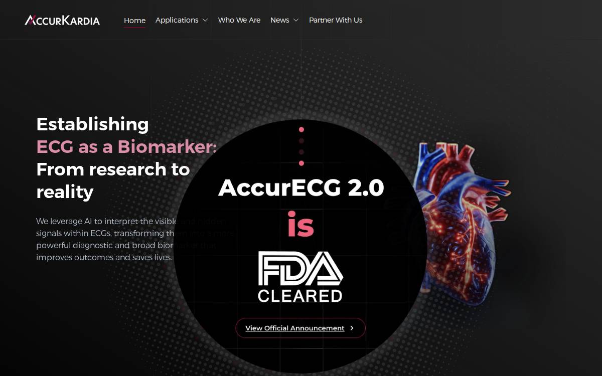 AccurKardia website preview