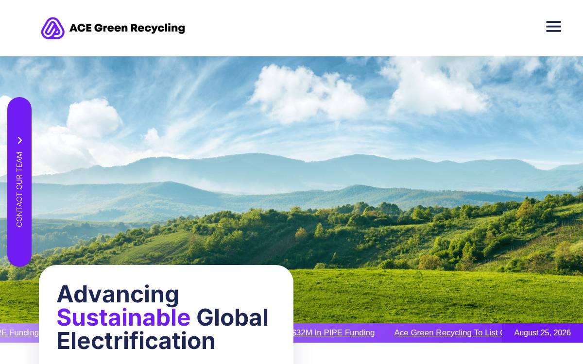 Ace Green Recycling website preview