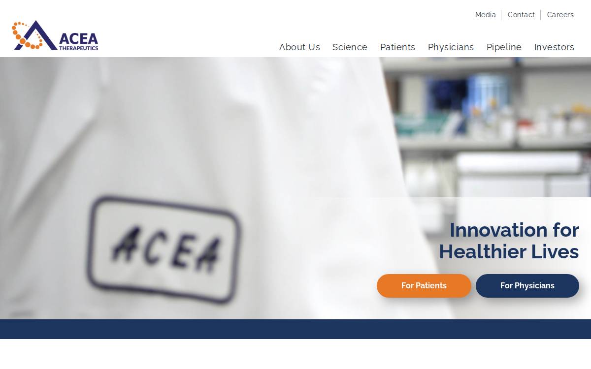 Aceatherapeutics website preview