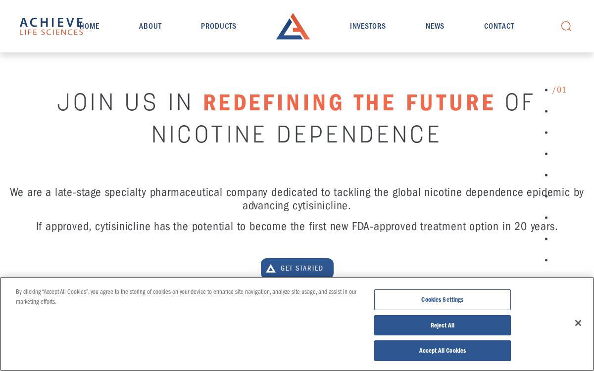 Achieve Life Sciences website preview