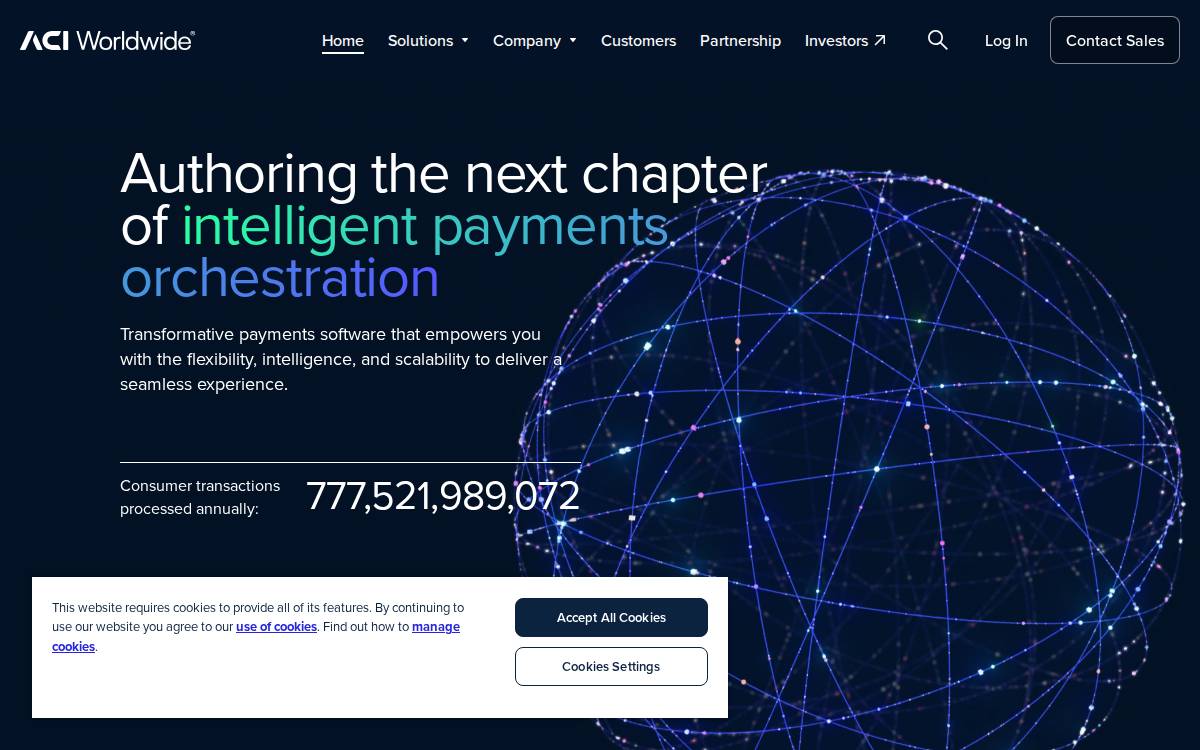 ACI Worldwide website preview