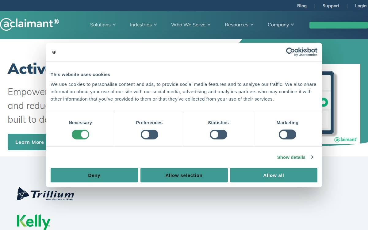 Aclaimant website preview