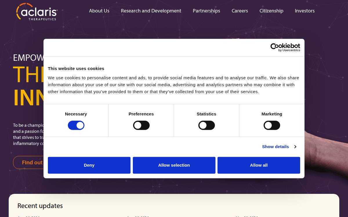 Aclaris Therapeutics website preview