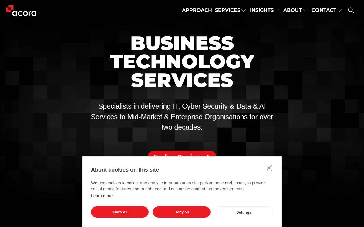 Acora website preview