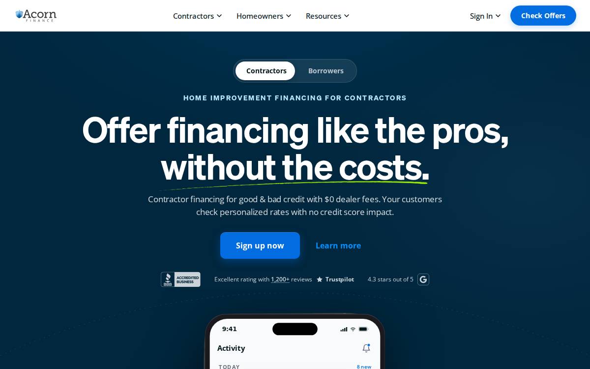 Acorn Finance website preview