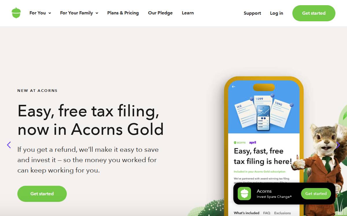Acorns Grow website preview