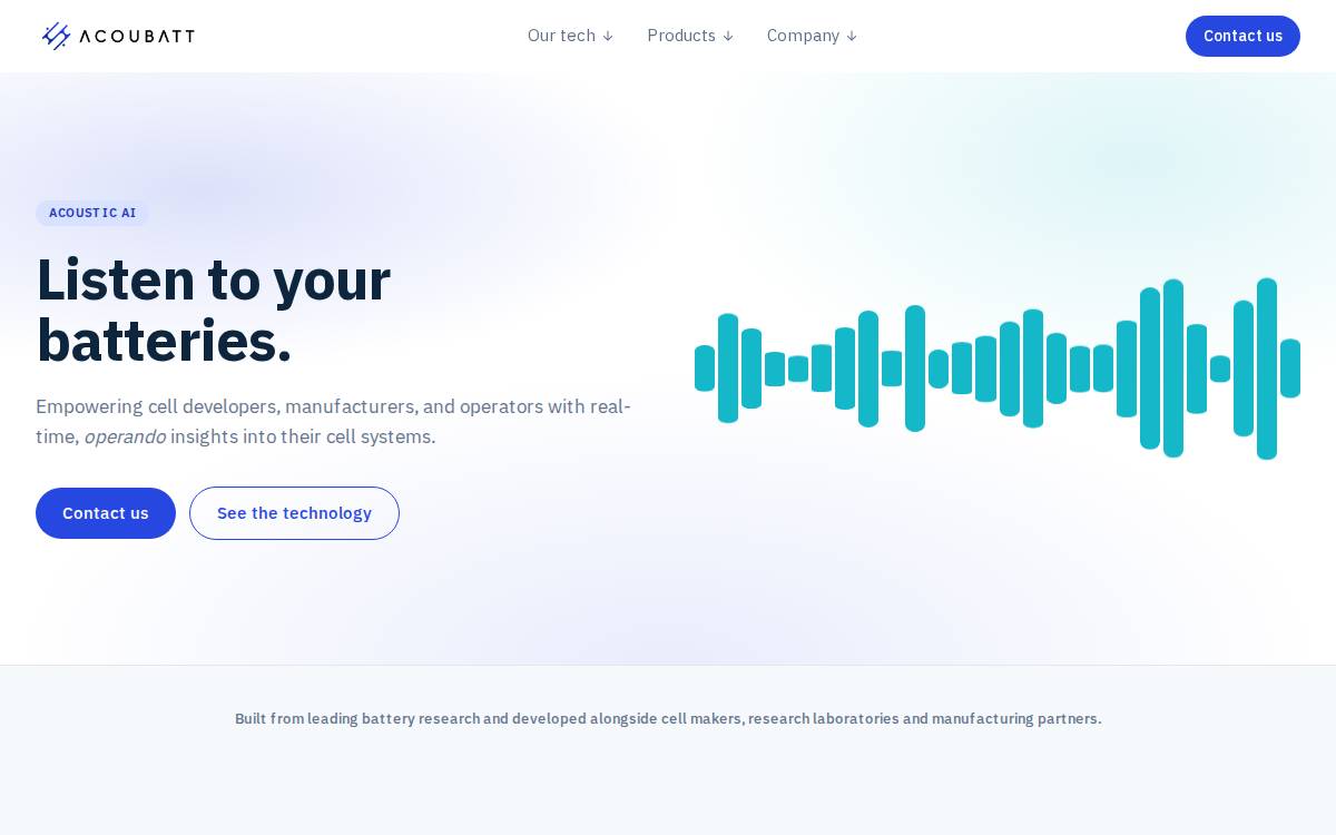 AcouBatt website preview