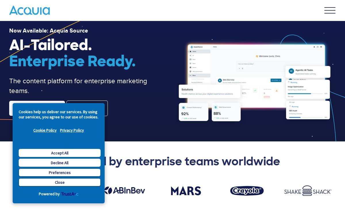 Acquia website preview