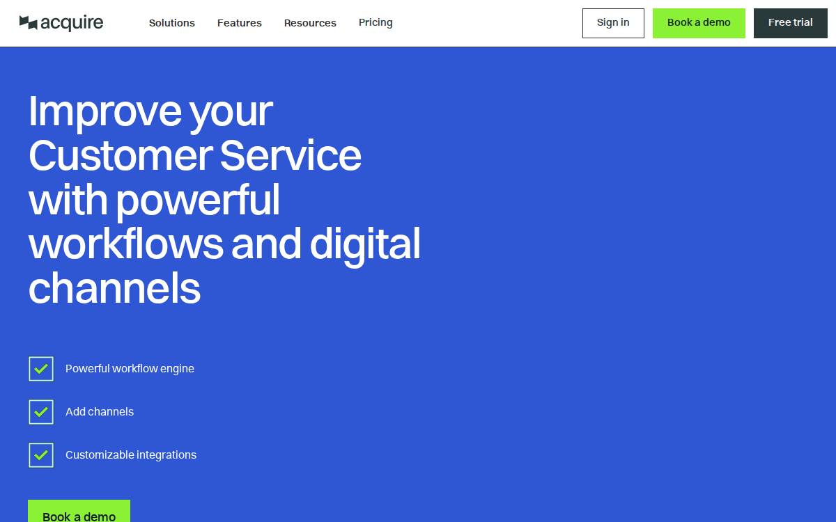 Acquire website preview