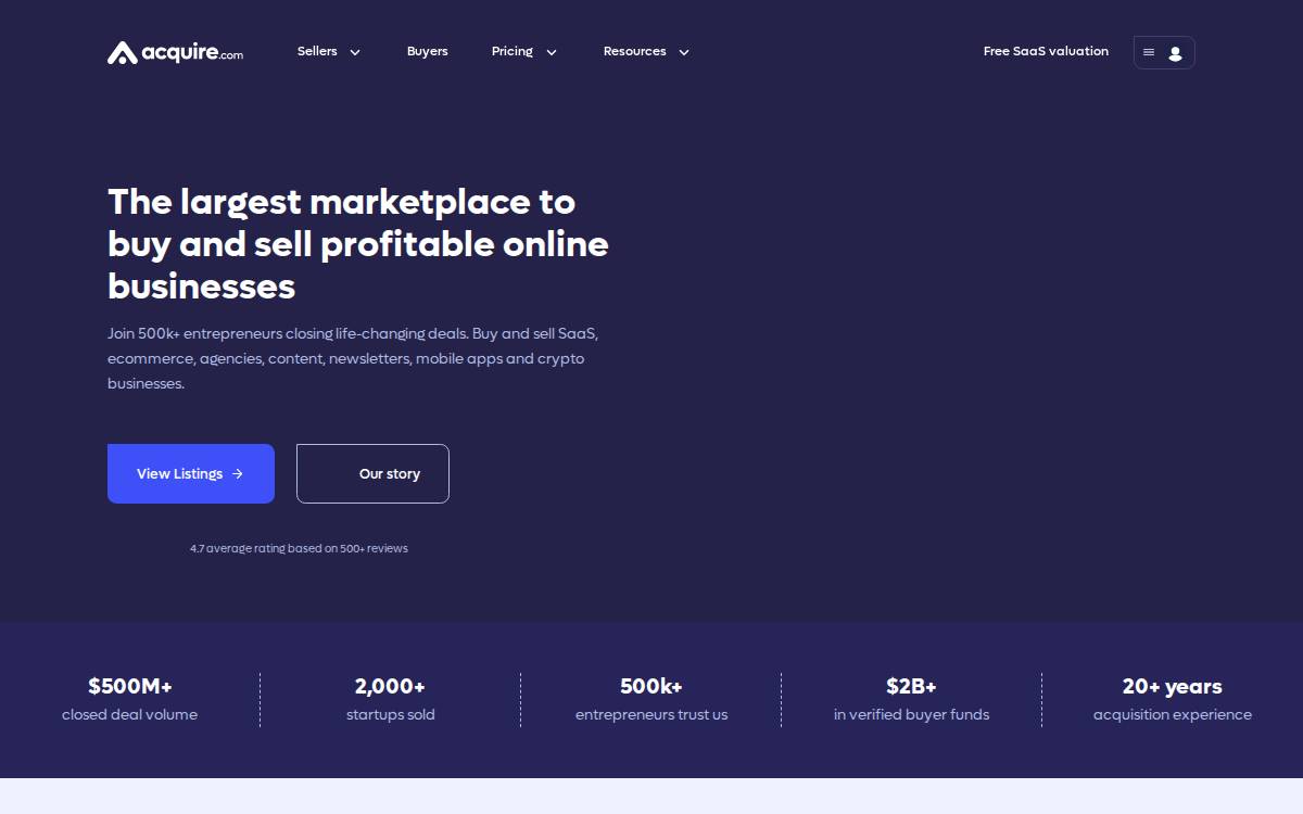 Acquire website preview