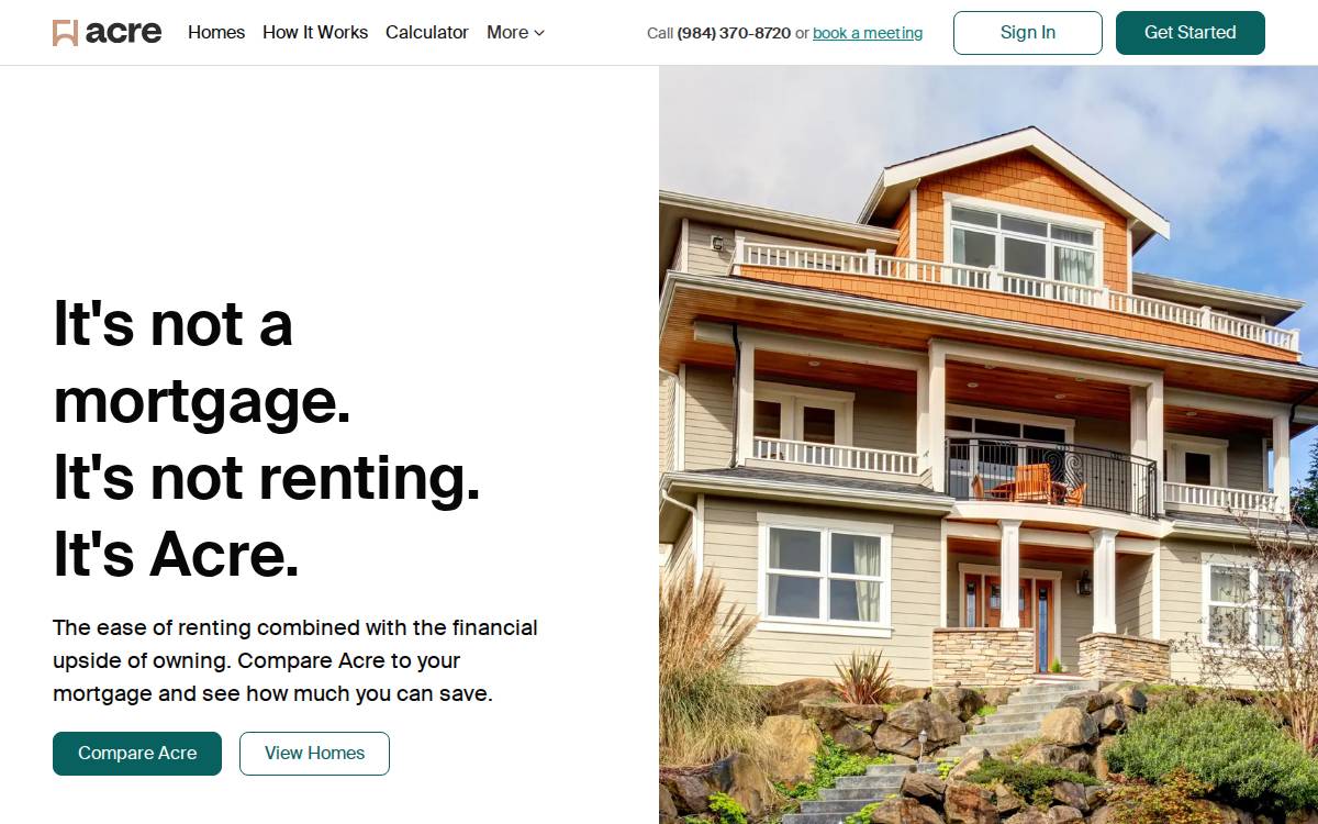 Acre Homes website preview