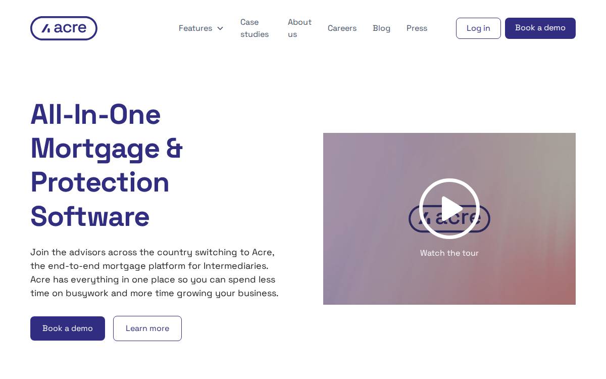 Acresoftware website preview