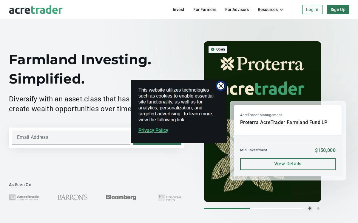 AcreTrader website preview
