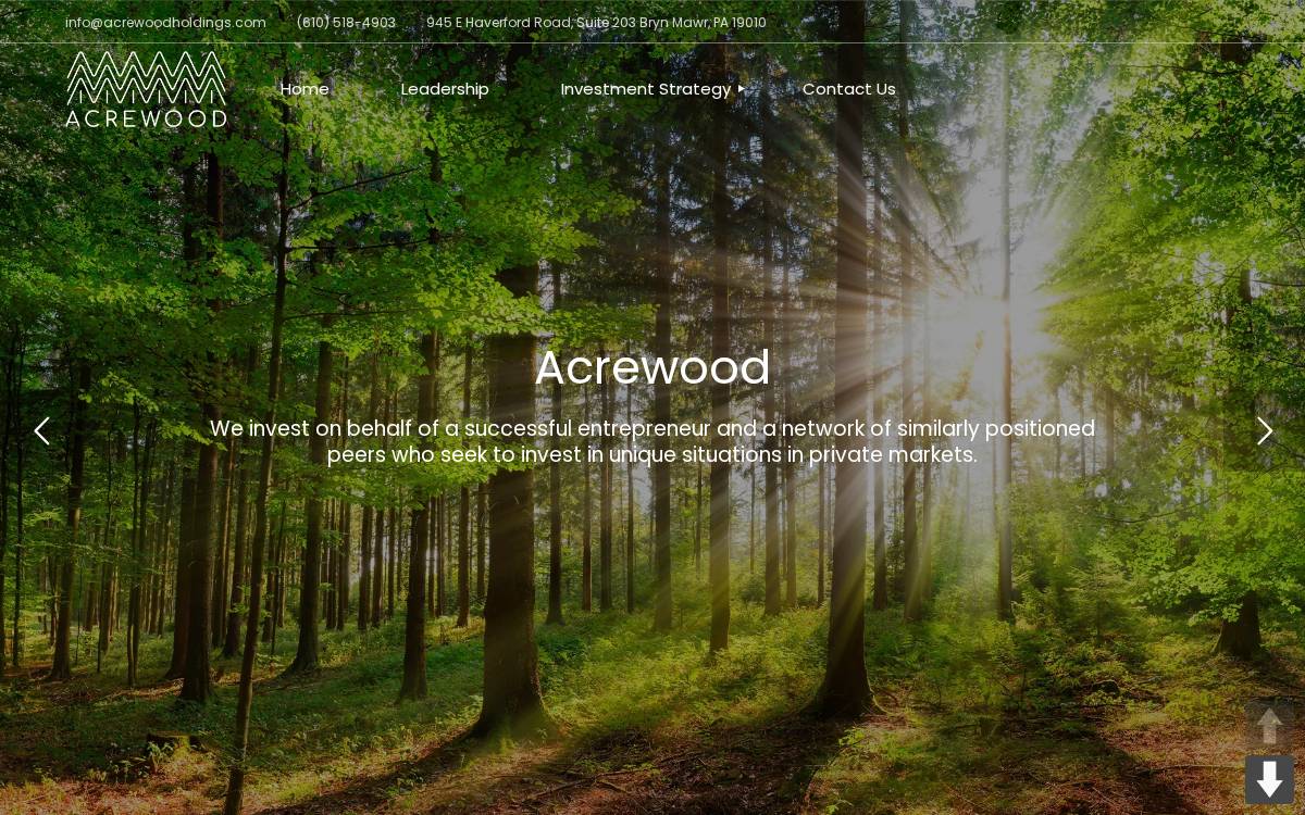 Acrewood website preview