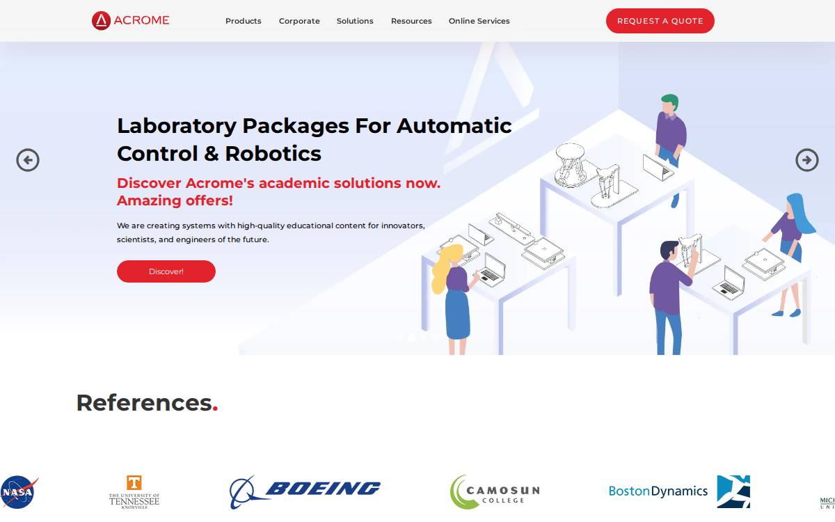 Acrome website preview