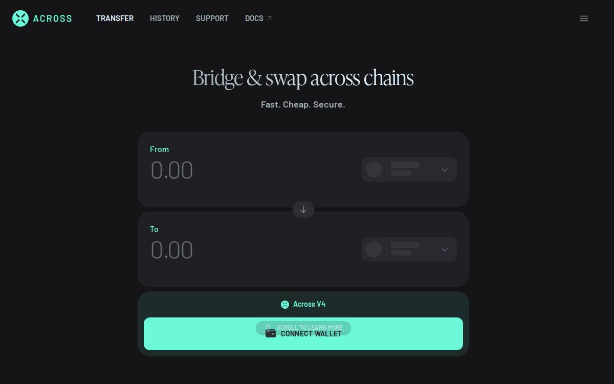Across DeFi Seed website preview