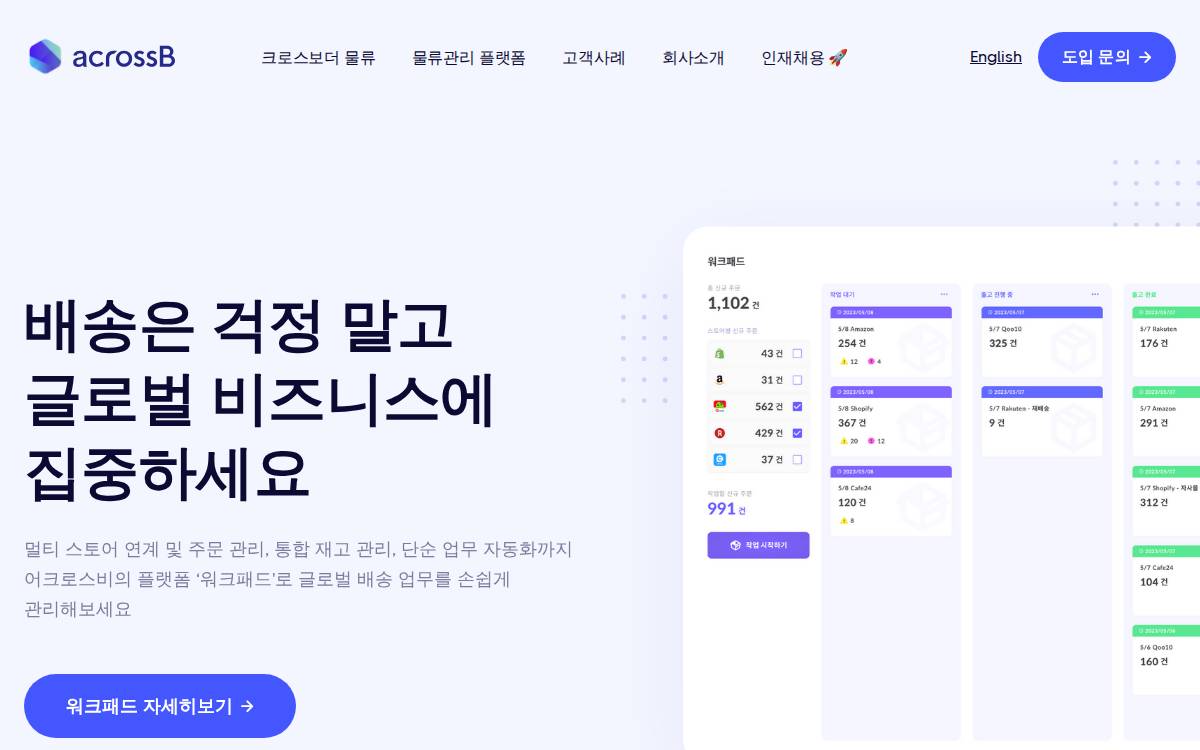acrossB website preview