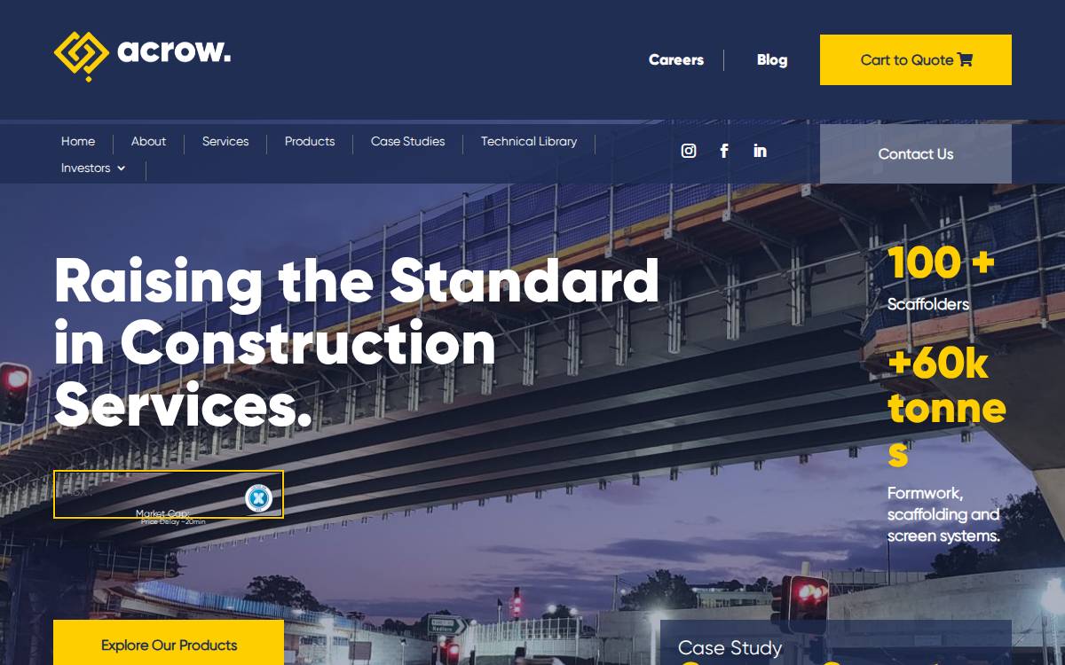 Acrow Formwork & Scaffolding website preview