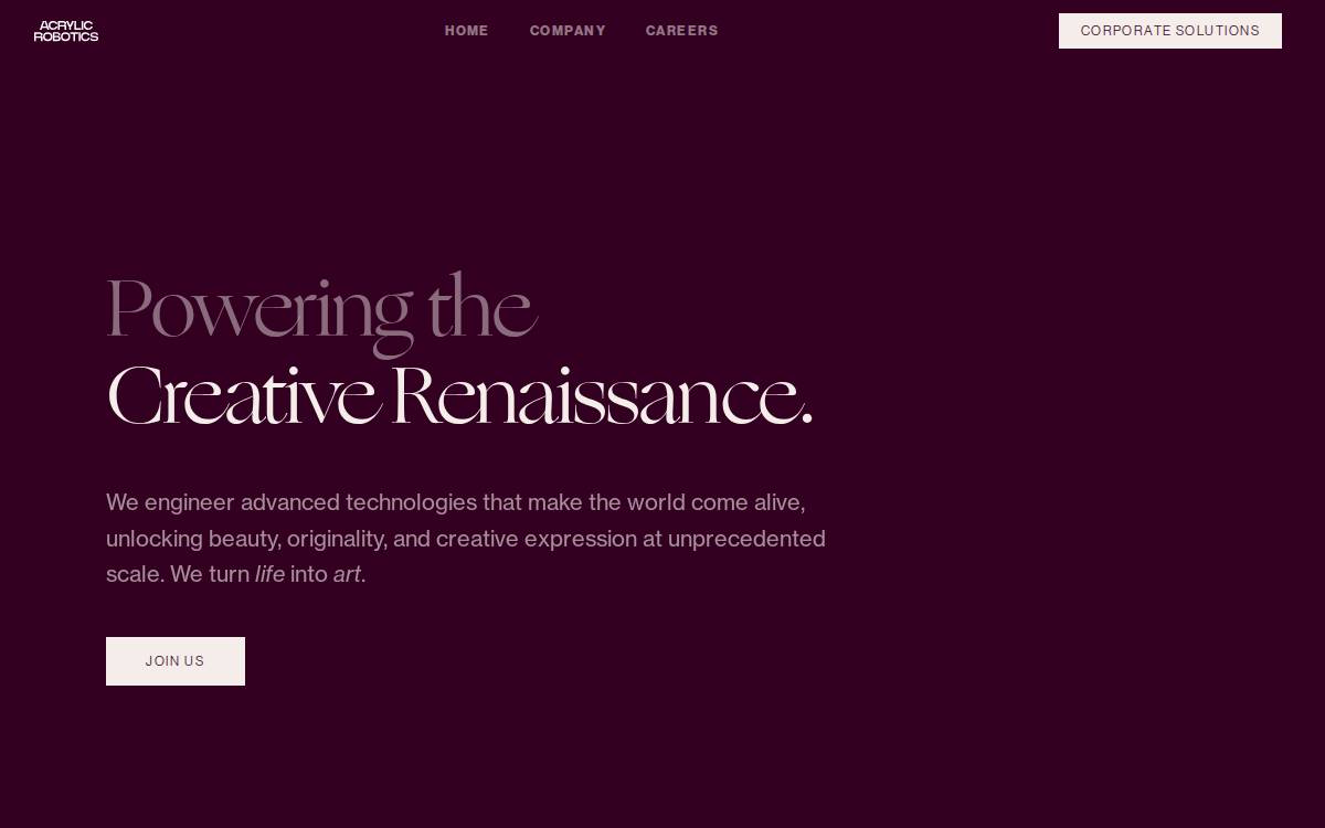 Acrylic Robotics website preview