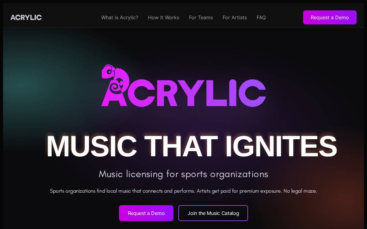 Acrylic website preview