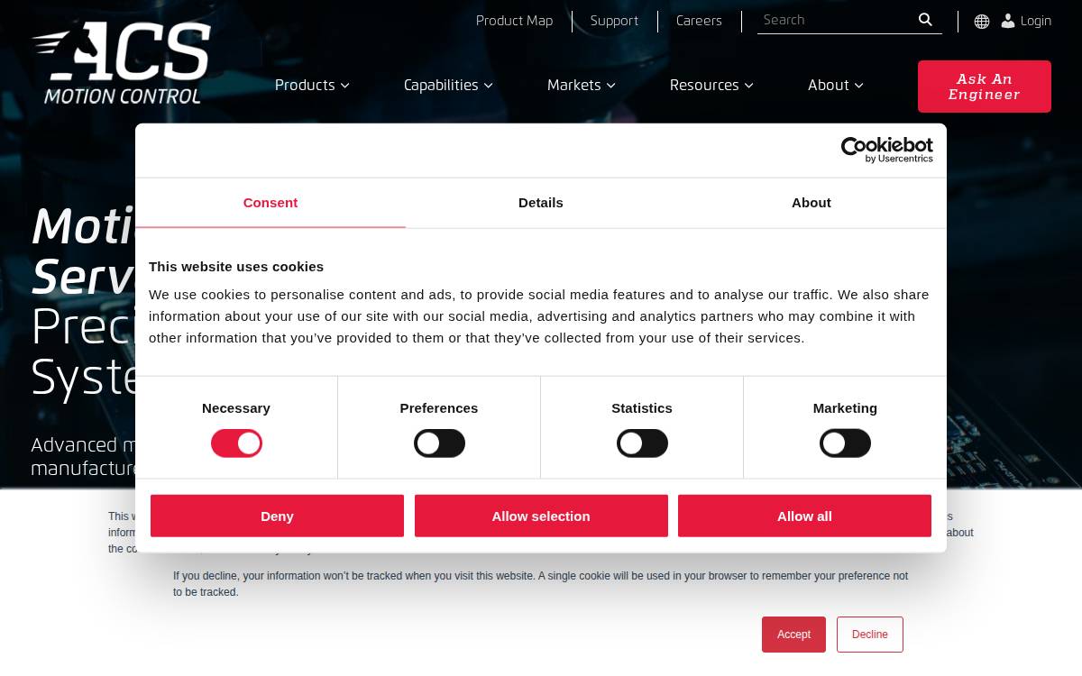 Acsmotioncontrol website preview