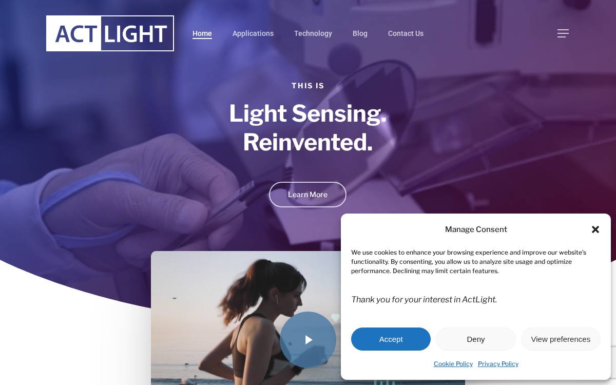 Act Light website preview