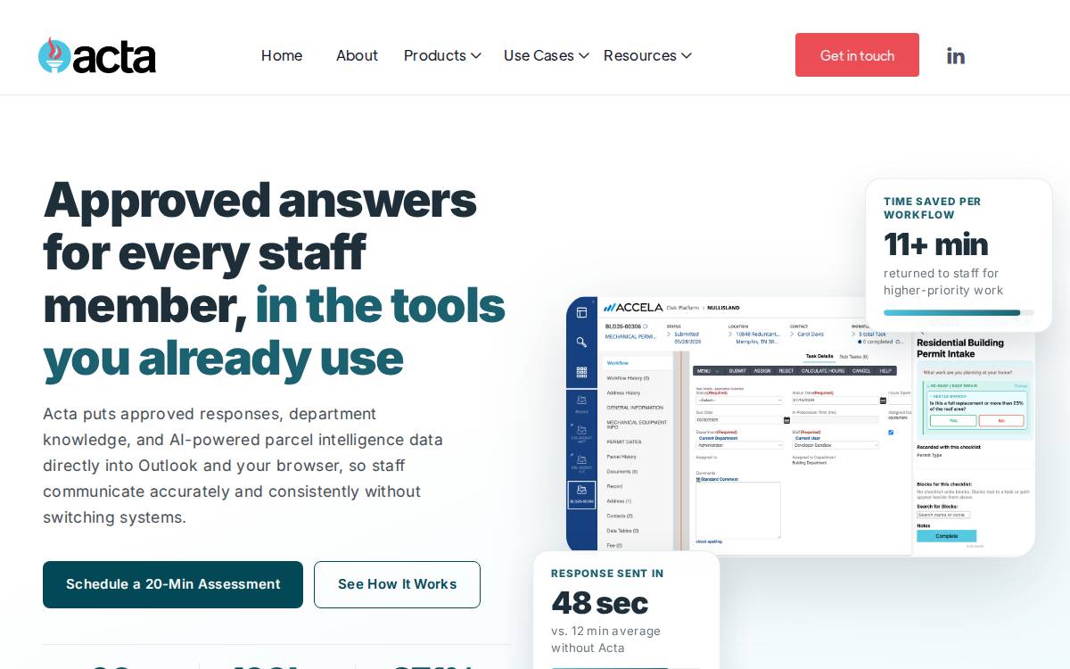 Acta Solutions website preview