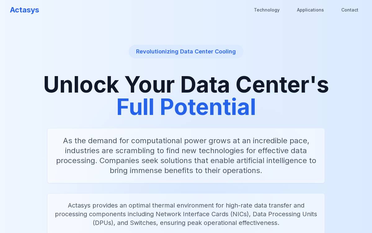 Actasys website preview