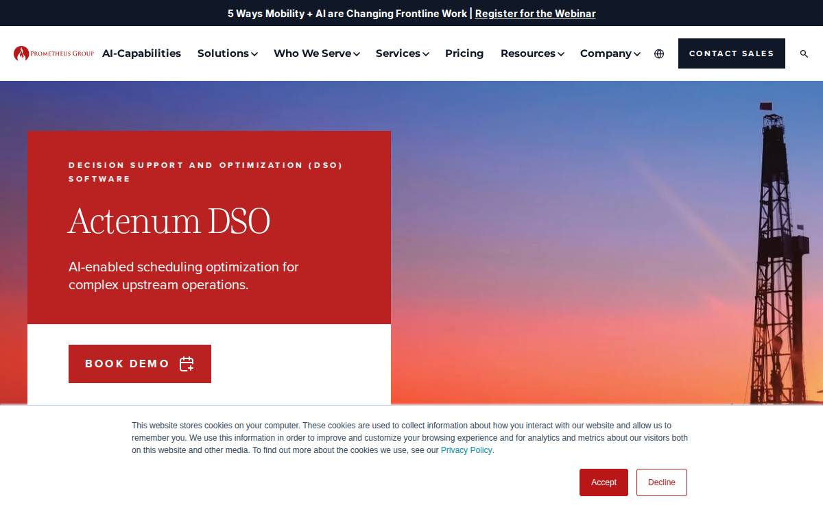 Actenum Corp. website preview