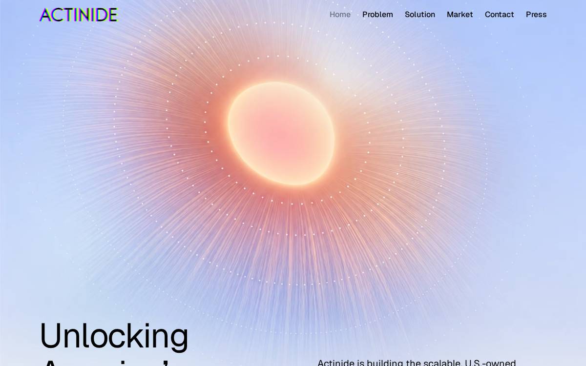 Actinide website preview