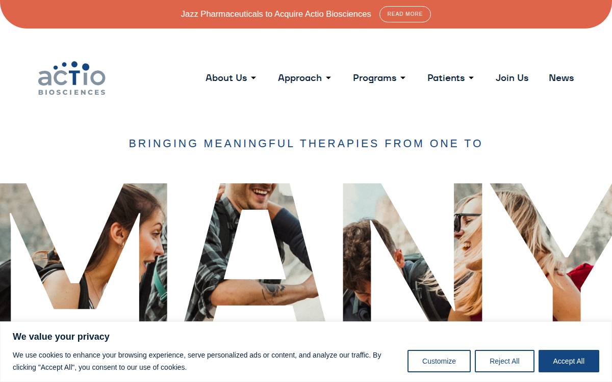 Actio Biosciences, Inc. website preview