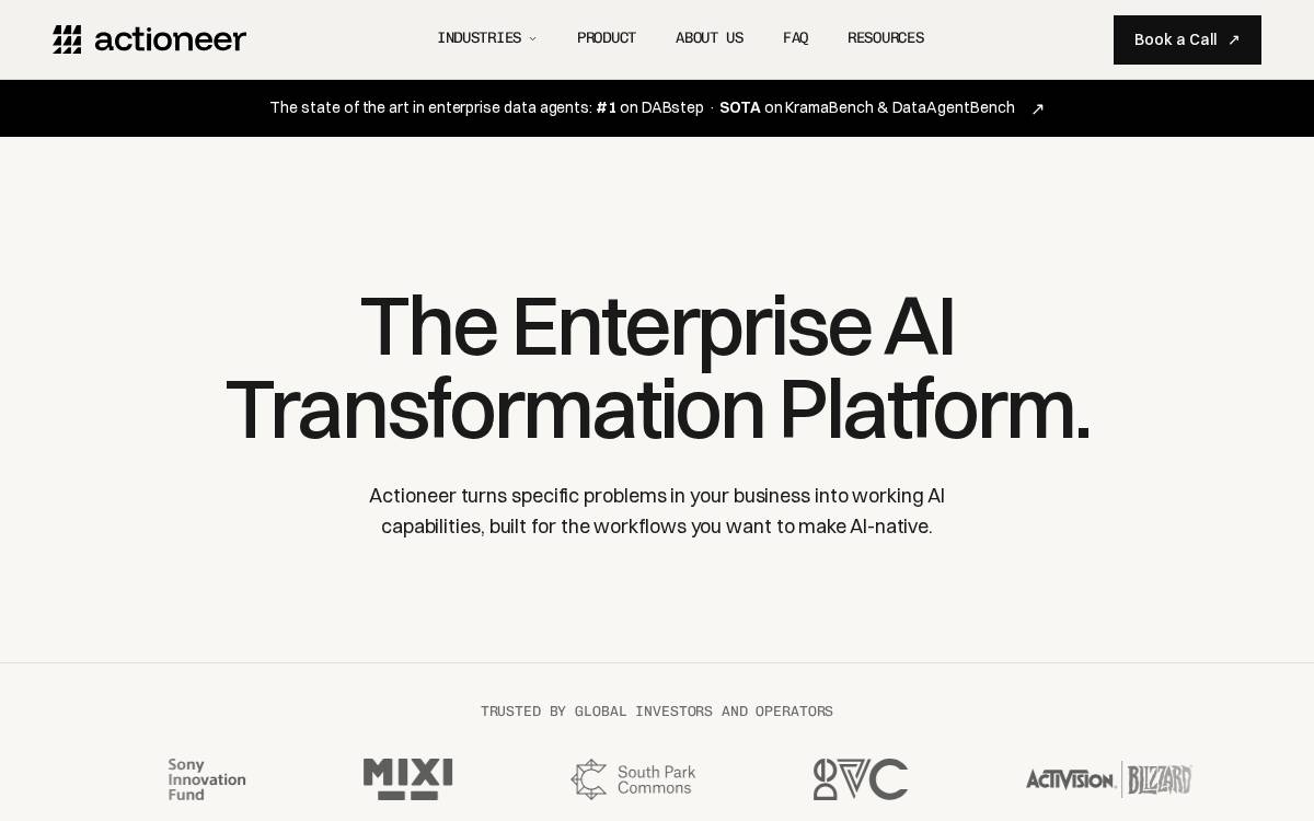 Actioneer website preview