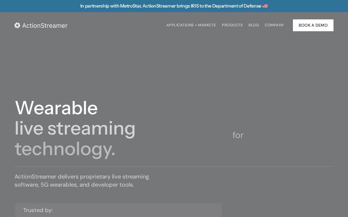 Action Streamer website preview