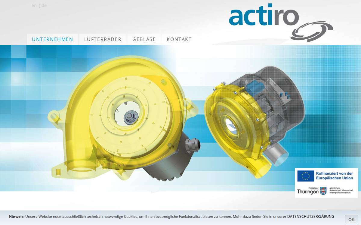Actiro website preview