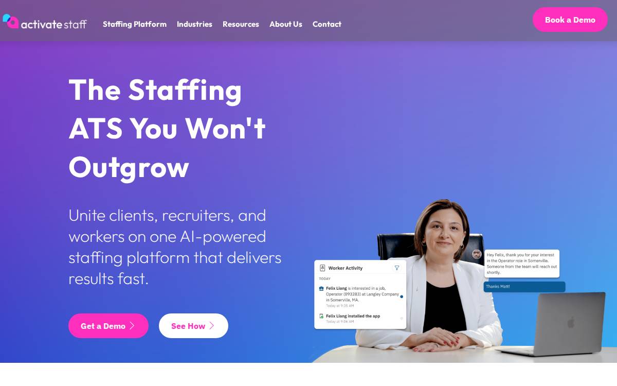 Activatestaff website preview