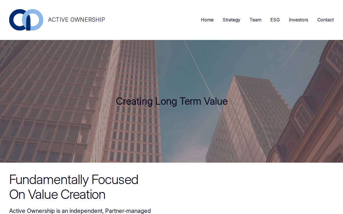 Active Ownership Capital website preview