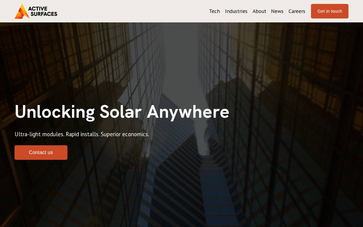 Active Surfaces website preview