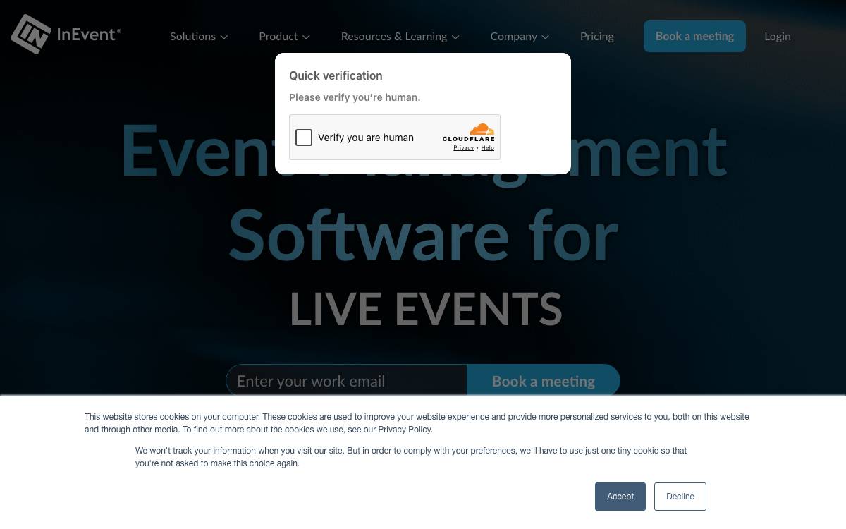 InEvent website preview