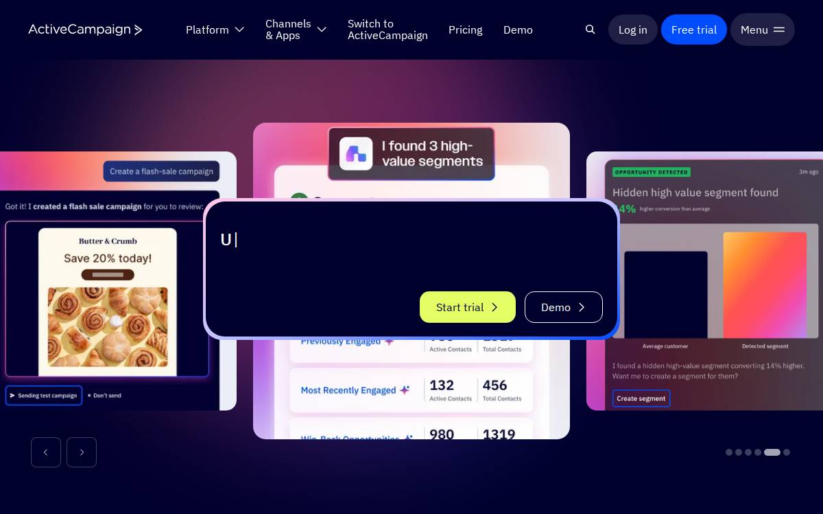 ActiveCampaign website preview